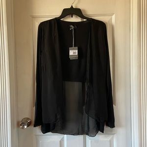 M Open Cardigan Lightweight Black Size Small NWT